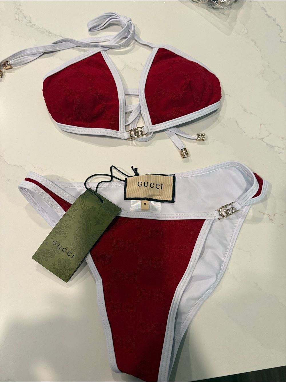 Red Gucci bikini size M